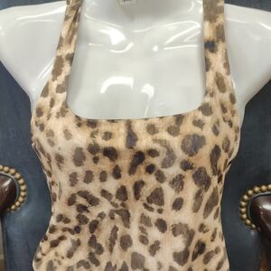 Zara Leopard-Print Thong Swimsuit